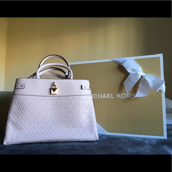 Michael Kors Gramercy Large Satchel Powder Blush Vegan Leather - Picture 1 of 3